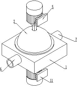 Abrasive grain flow polishing device with vane wheel