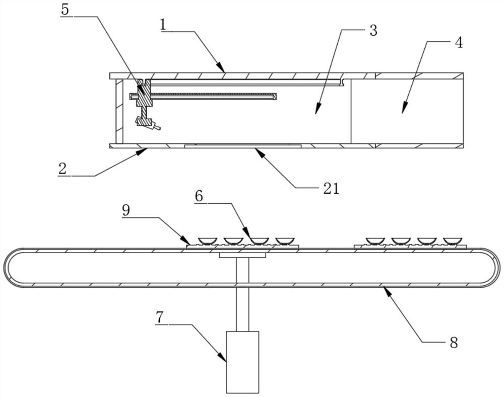 Ceramic glaze spraying device with dust collecting function