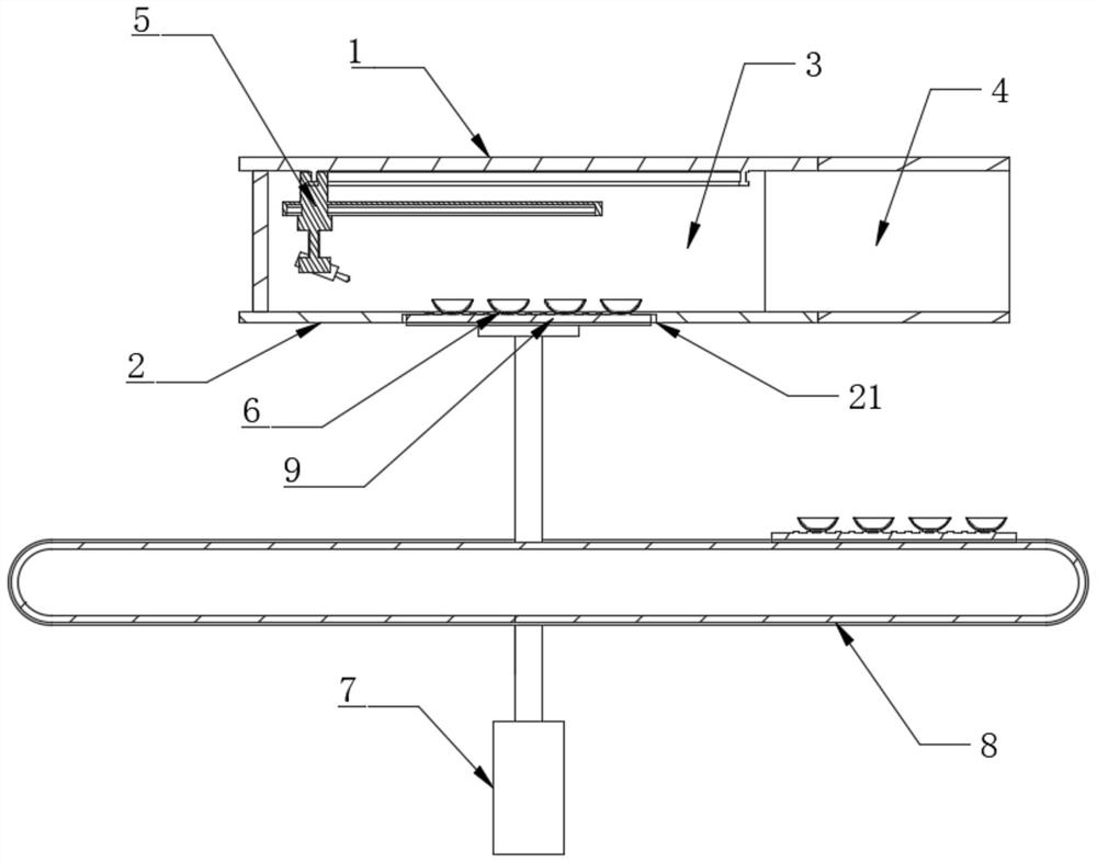 Ceramic glaze spraying device with dust collecting function