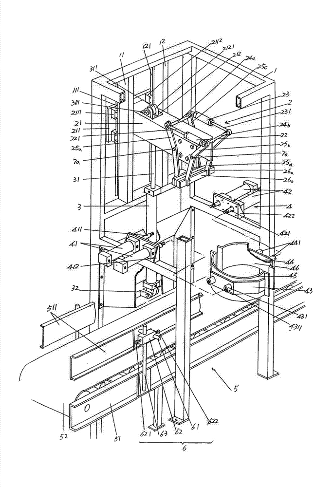 Semi-automatic barreling device of full-automatic filling machine