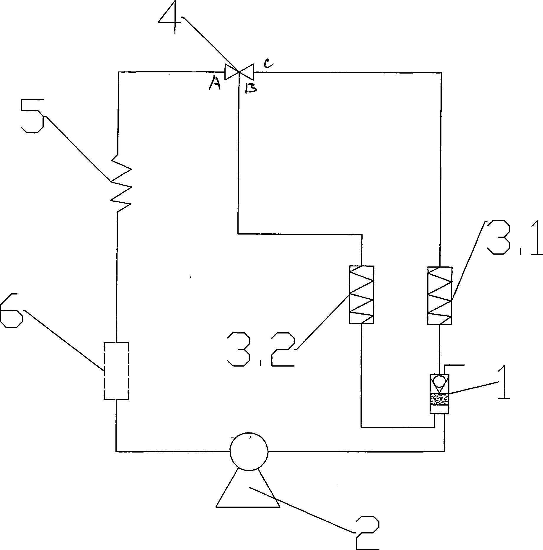 Dry filter for refrigerator and energy-conserving refrigeration loop