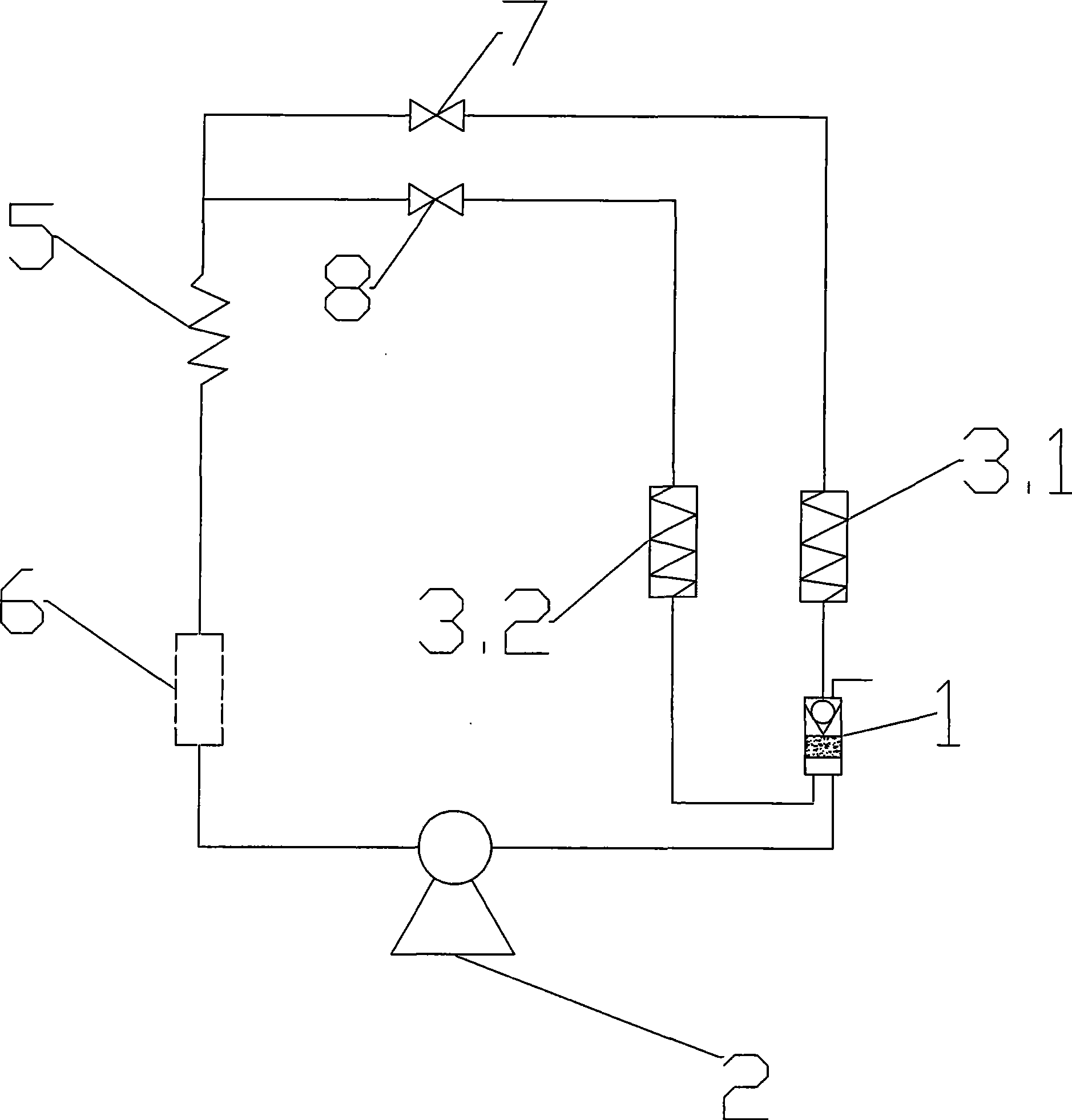 Dry filter for refrigerator and energy-conserving refrigeration loop