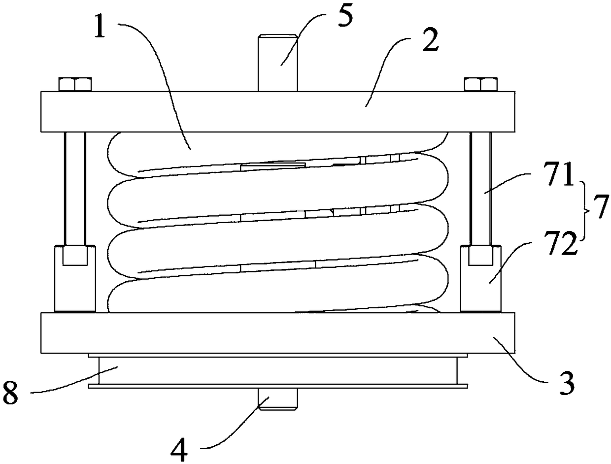 Spring press-fit device with compound stop function