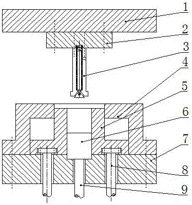 Cup-shaped part reverse extrusion molding device and method