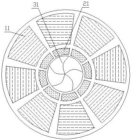 Horizontal through flat fixed paddle axial flow hydraulic generator and acting method thereof