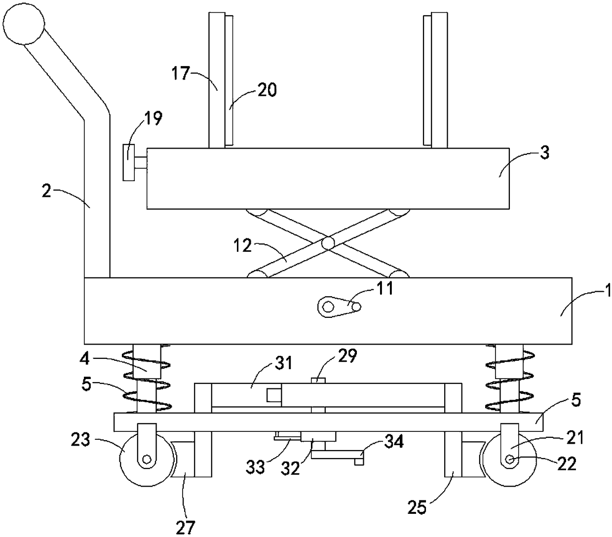 Power equipment transporting vehicle convenient to load and unload