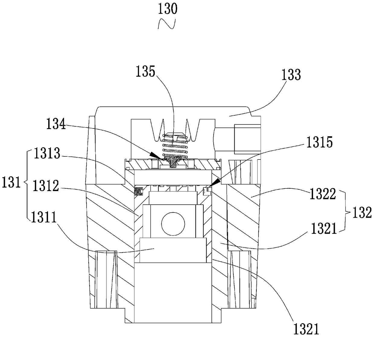 A low energy consumption oil-free silent air compressor