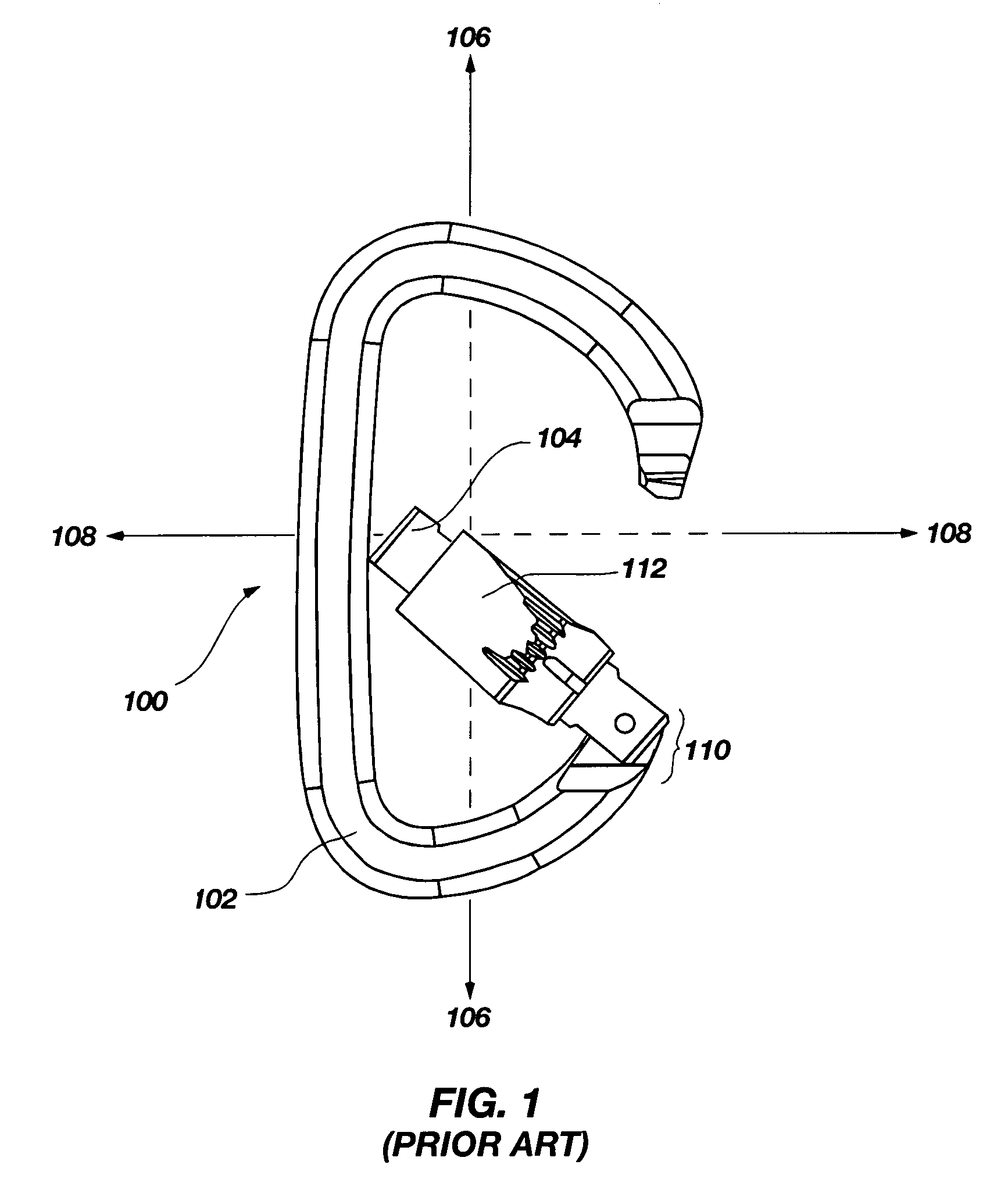 Carabiners having a captive eye opening