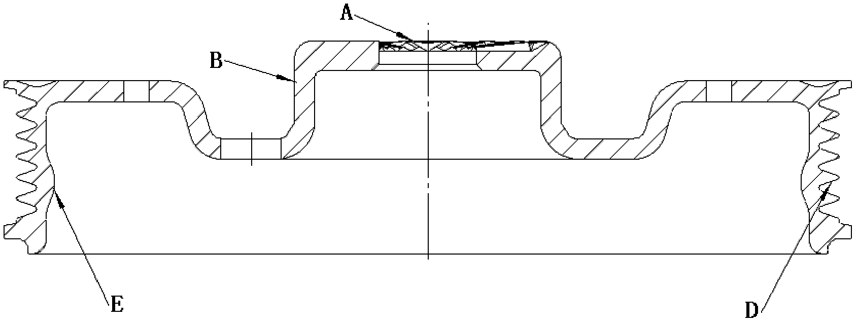 Processing method for engine crankshaft vibration damping pulley wheel hub with end surface rat fluted disc