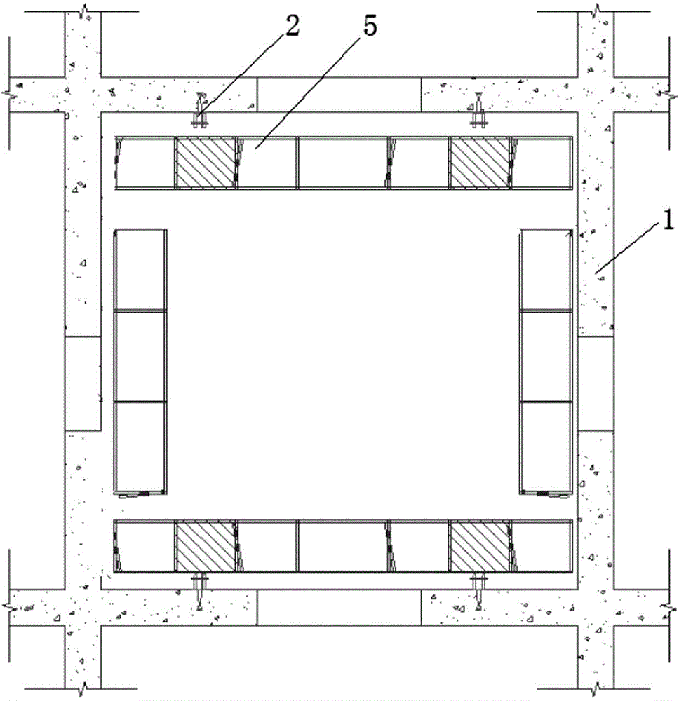 Core tube inner tank upper formwork system hard protection device and construction method thereof