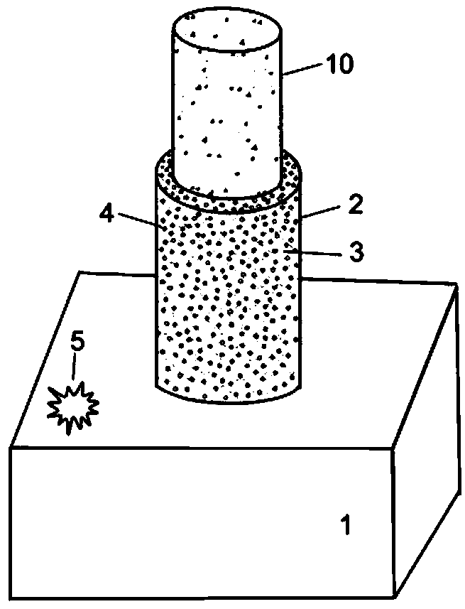 Novel composite material for improving underwater antiknock performance of wading buildings