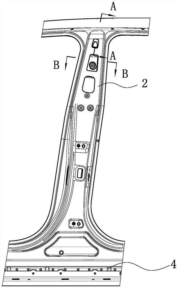 A B -pillar structure for installing the face recognition device