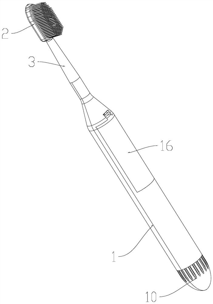 Combined portable toothbrush