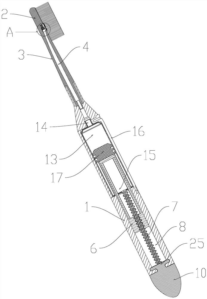 Combined portable toothbrush