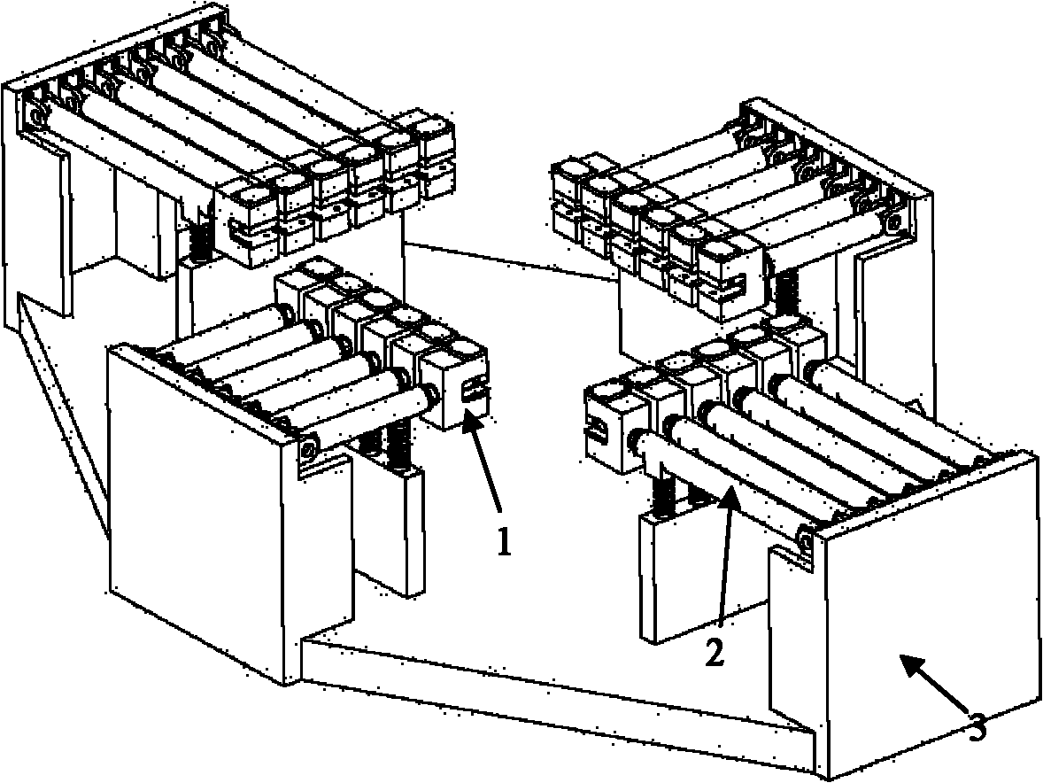 Flexible side drawing device for forming panel veneer