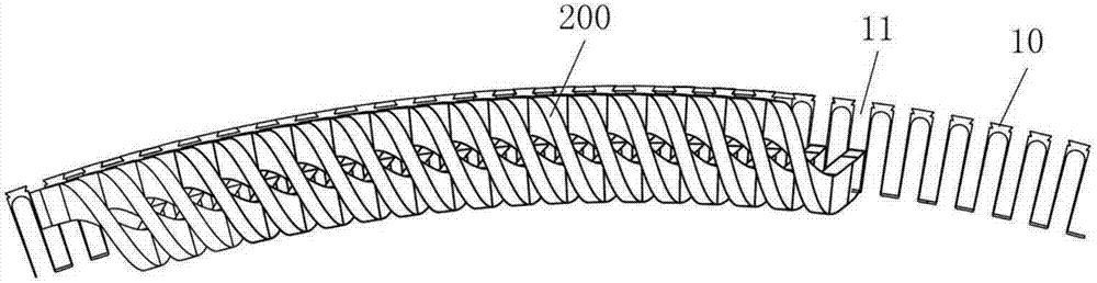 Ferromagnetic lamination sheet, motor, magnetic conductive part and winding structure of motor, and wind generating set