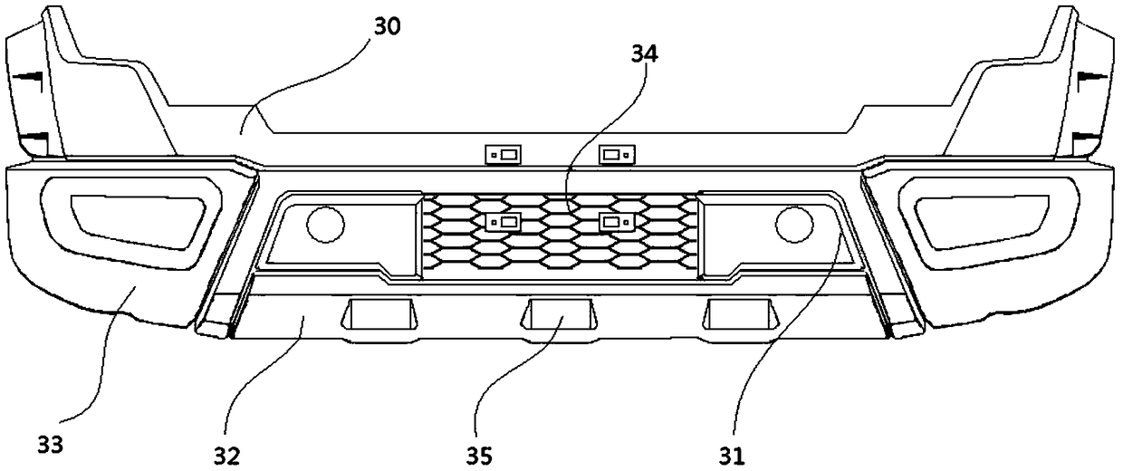 Pickup truck front bumper assembly