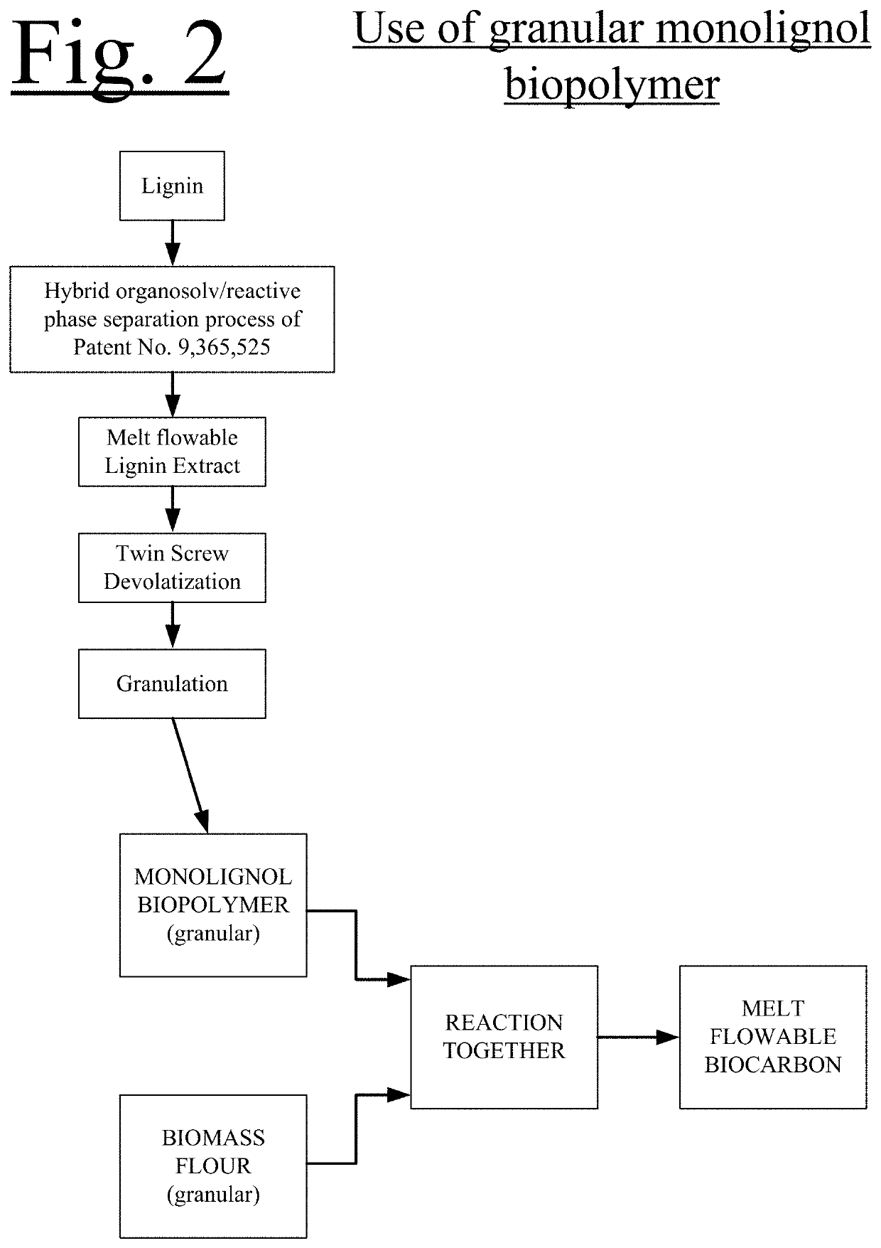 Melt flowable biocarbon and method of making same