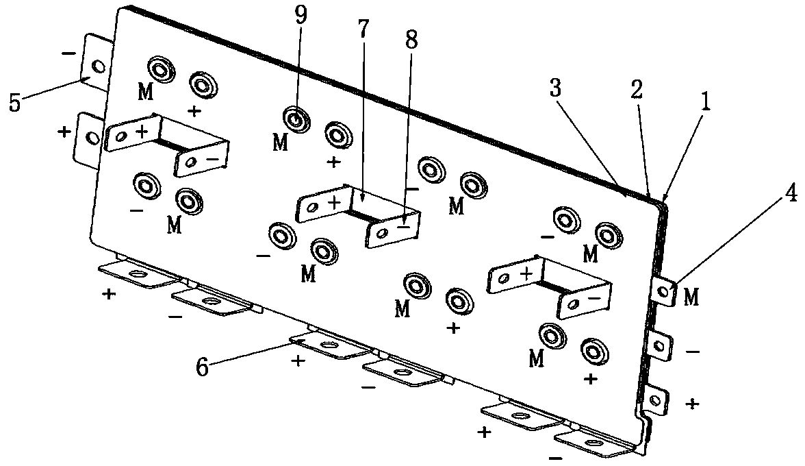 Three-phase inversion composite busbar suitable for half-bridge module