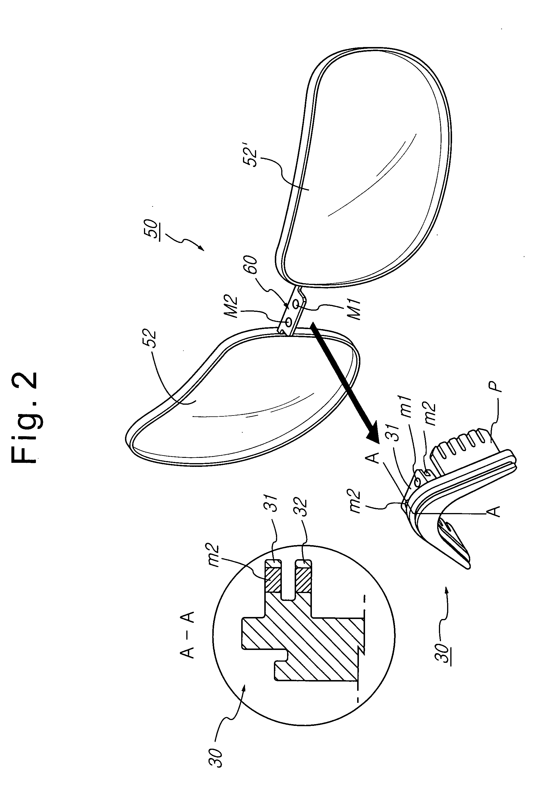 Assembly of prescription lens unit and sports-sunglasses