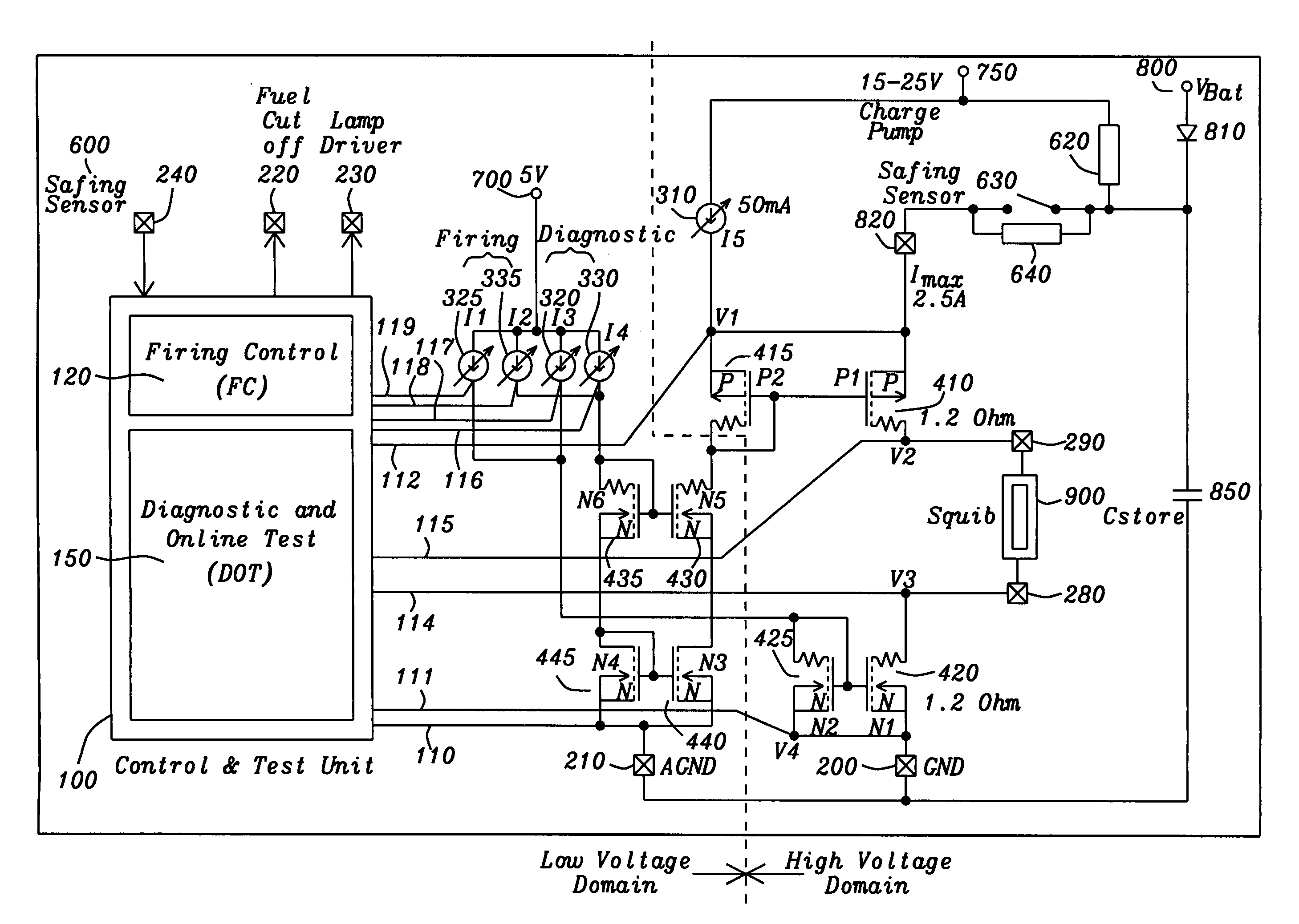 Squib driver for airbag application