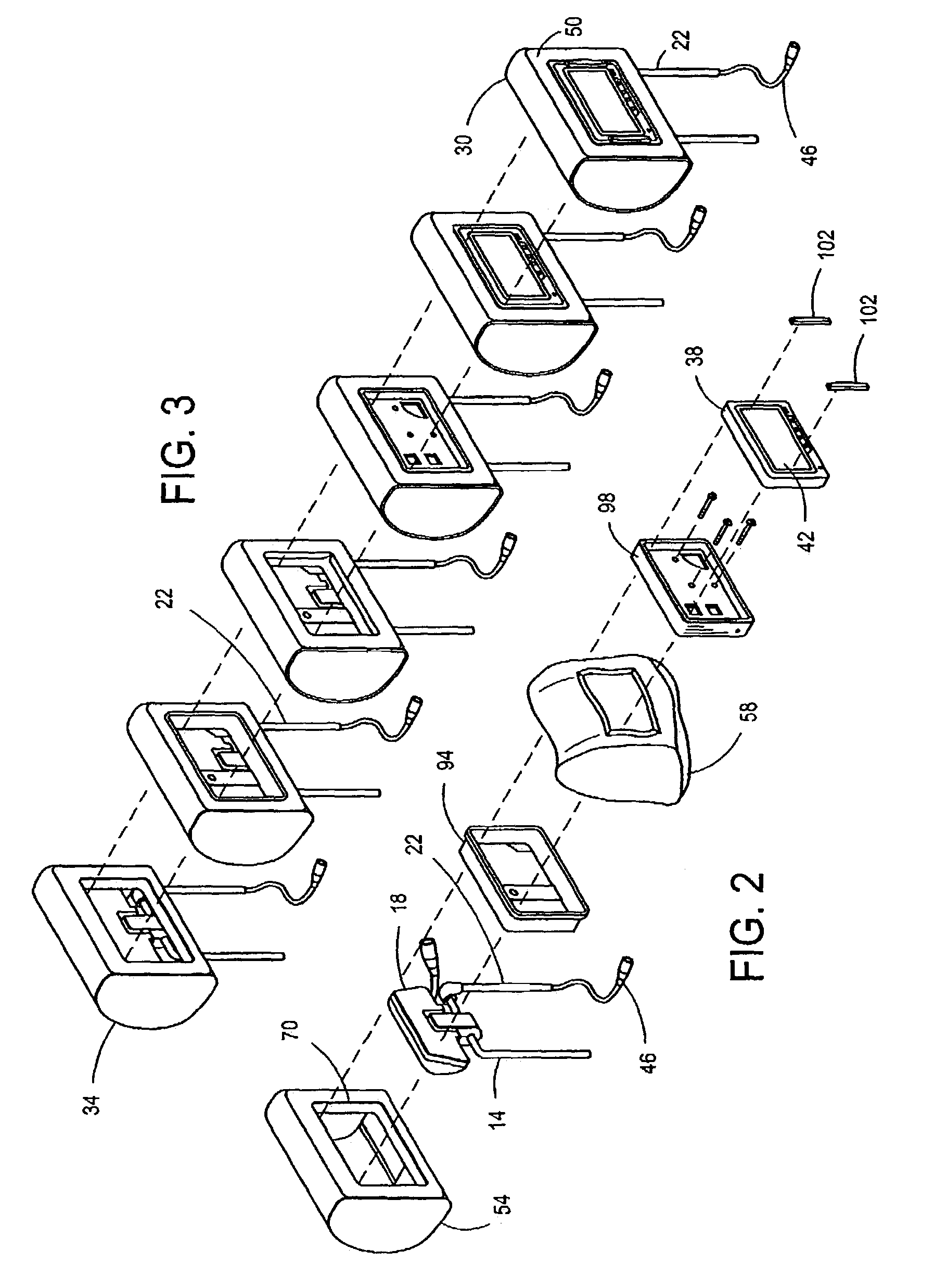 Headrest mounted video display