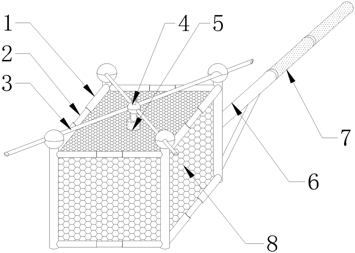 Conveniently-used fishing net for fish breeding