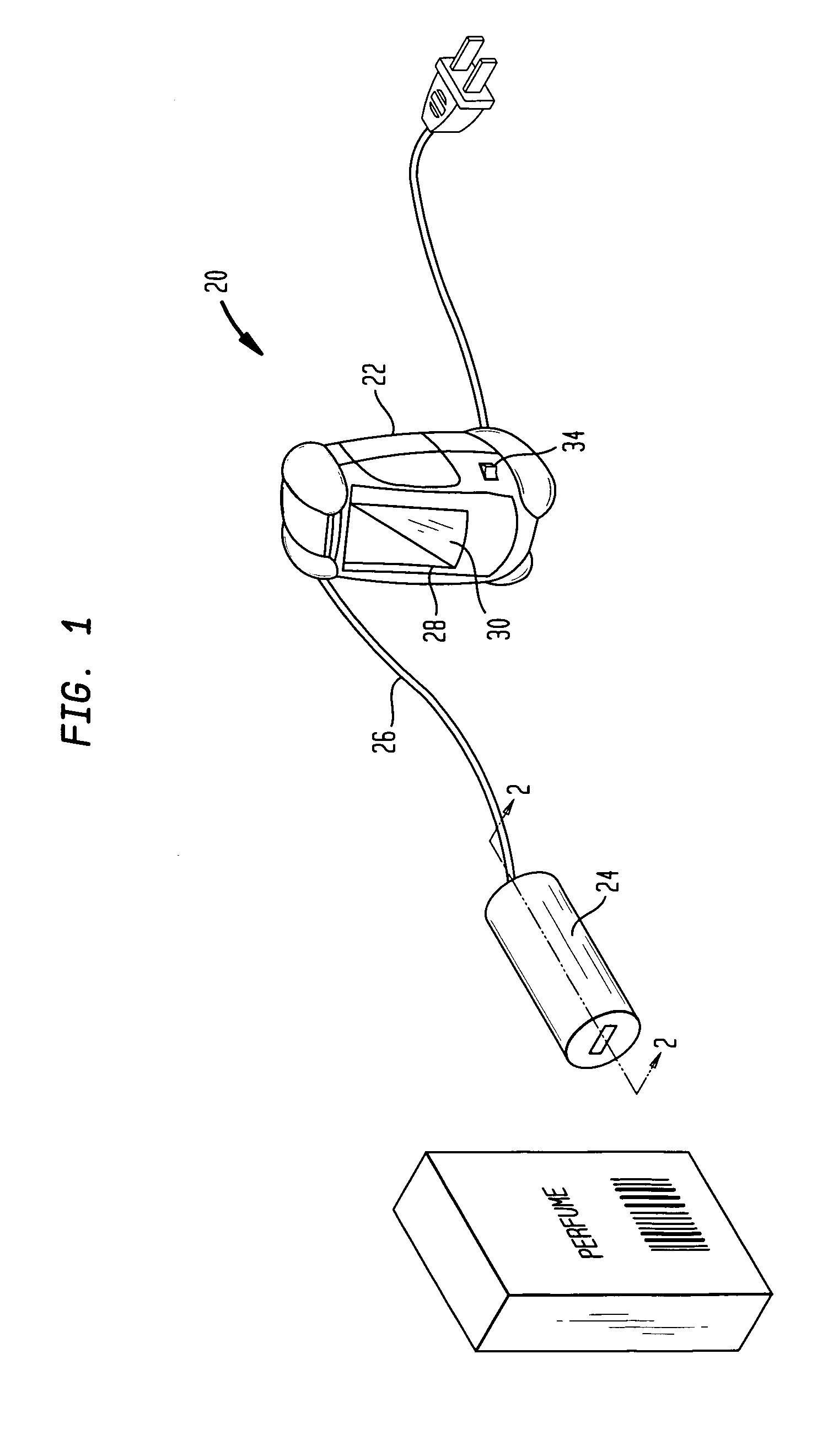 Portable authentication device and method of authenticating products or product packaging