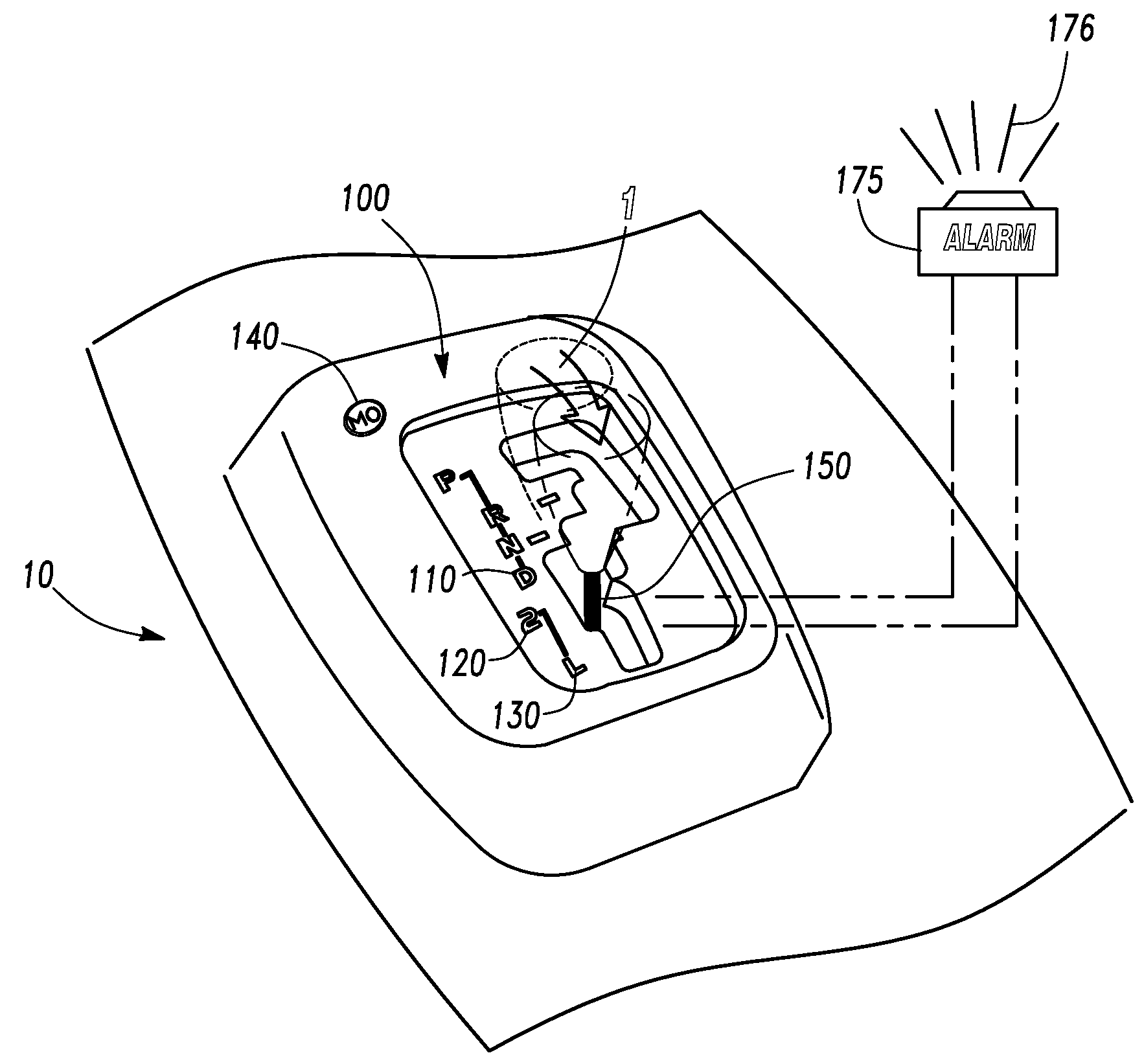 Shift lever position alarm