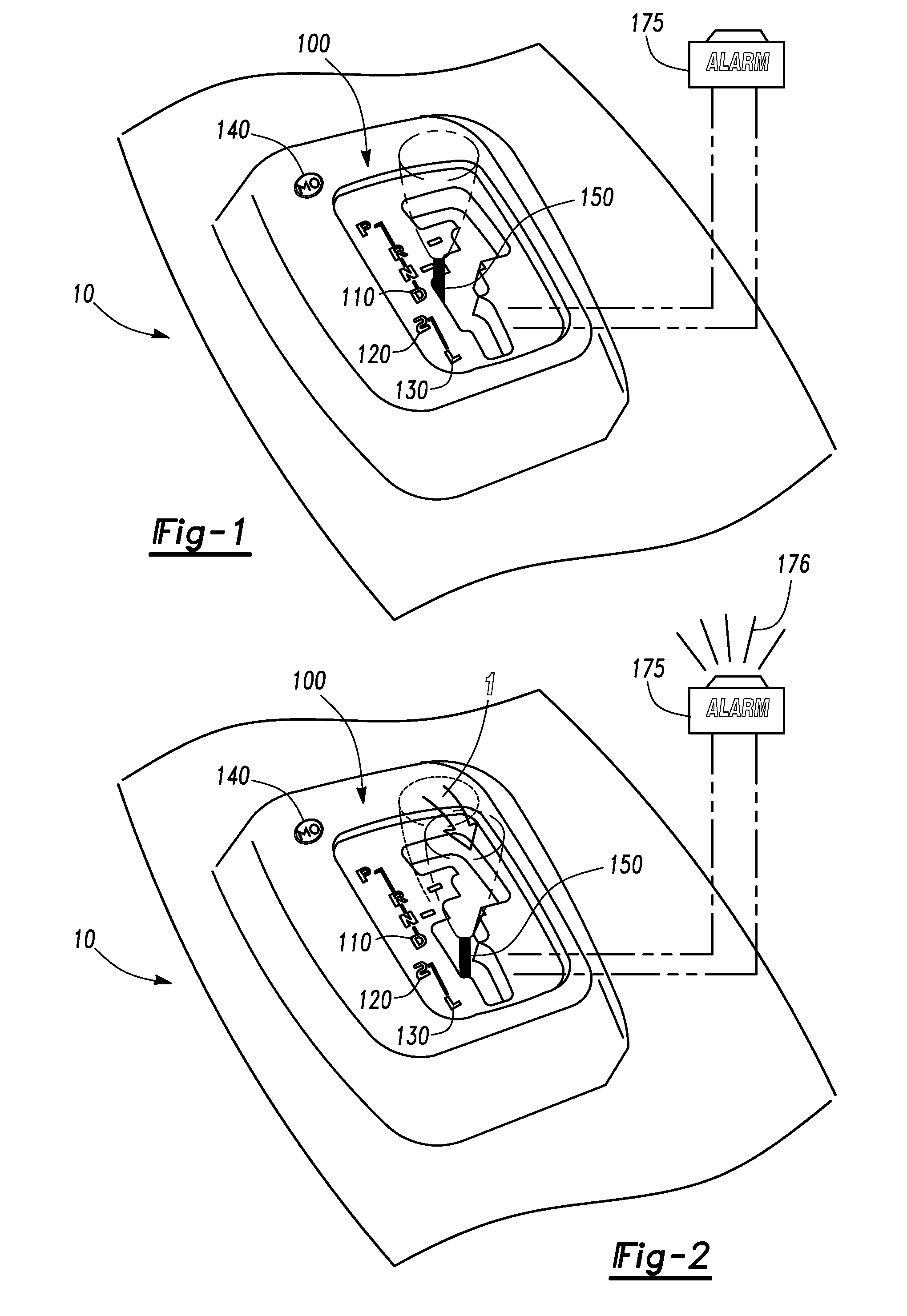 Shift lever position alarm