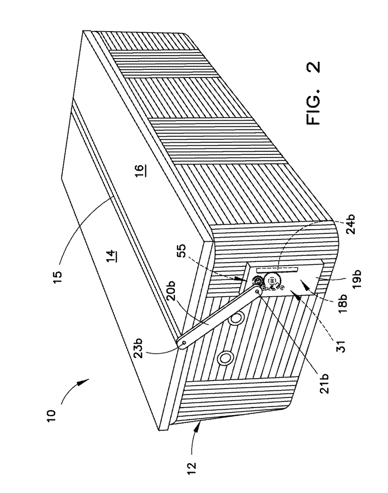 System for automatically opening and closing a two-part hinged cover for a swim spa