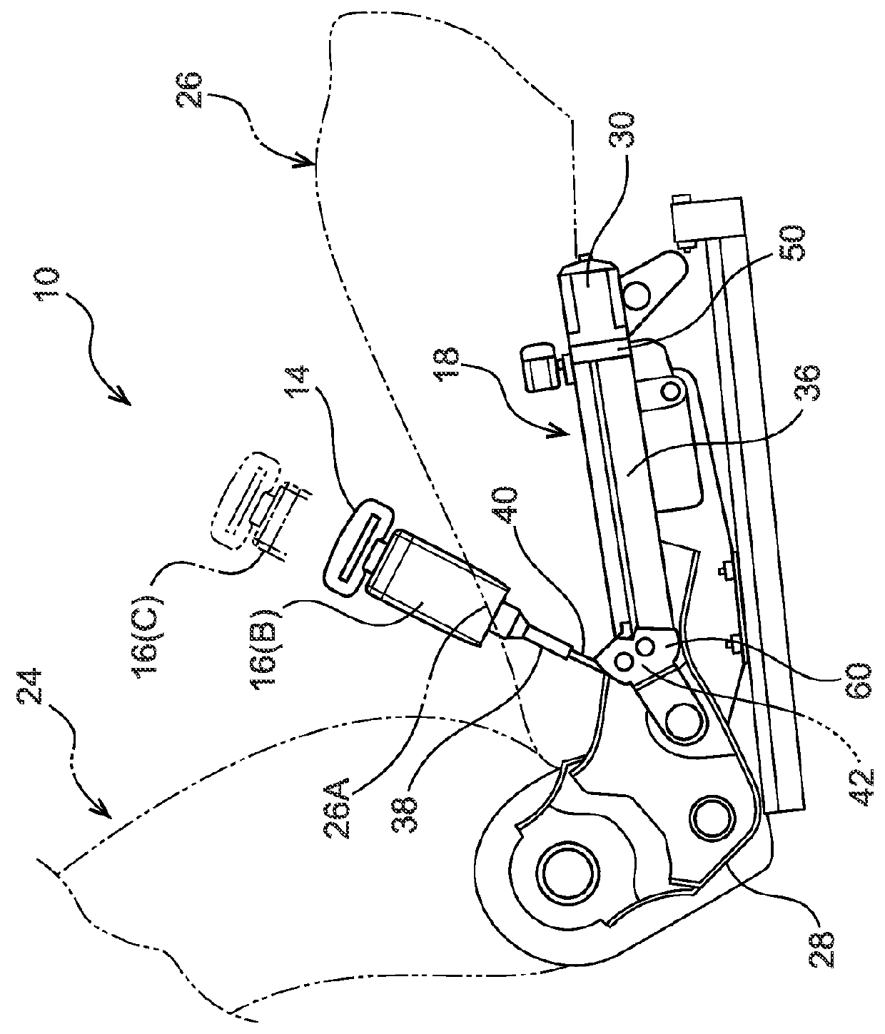 Lift-up buckle device