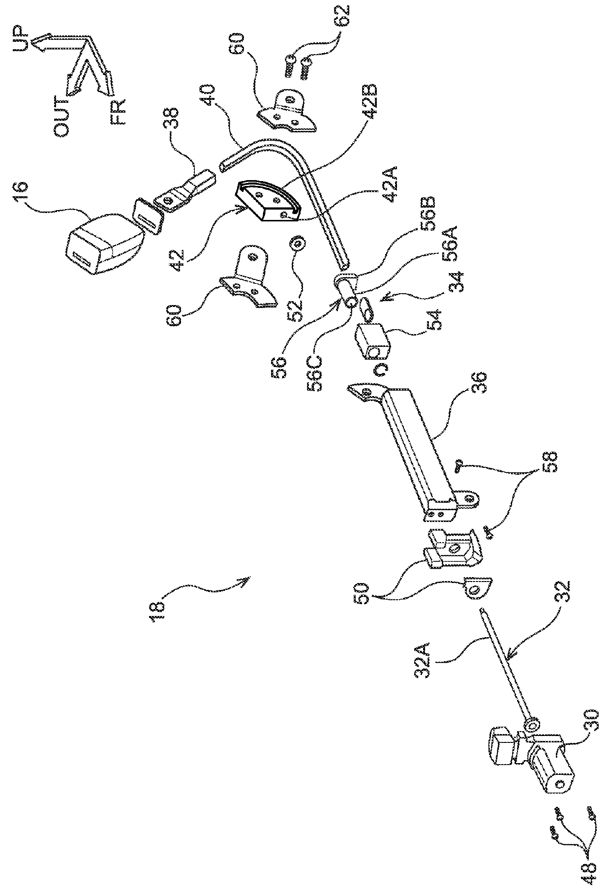 Lift-up buckle device