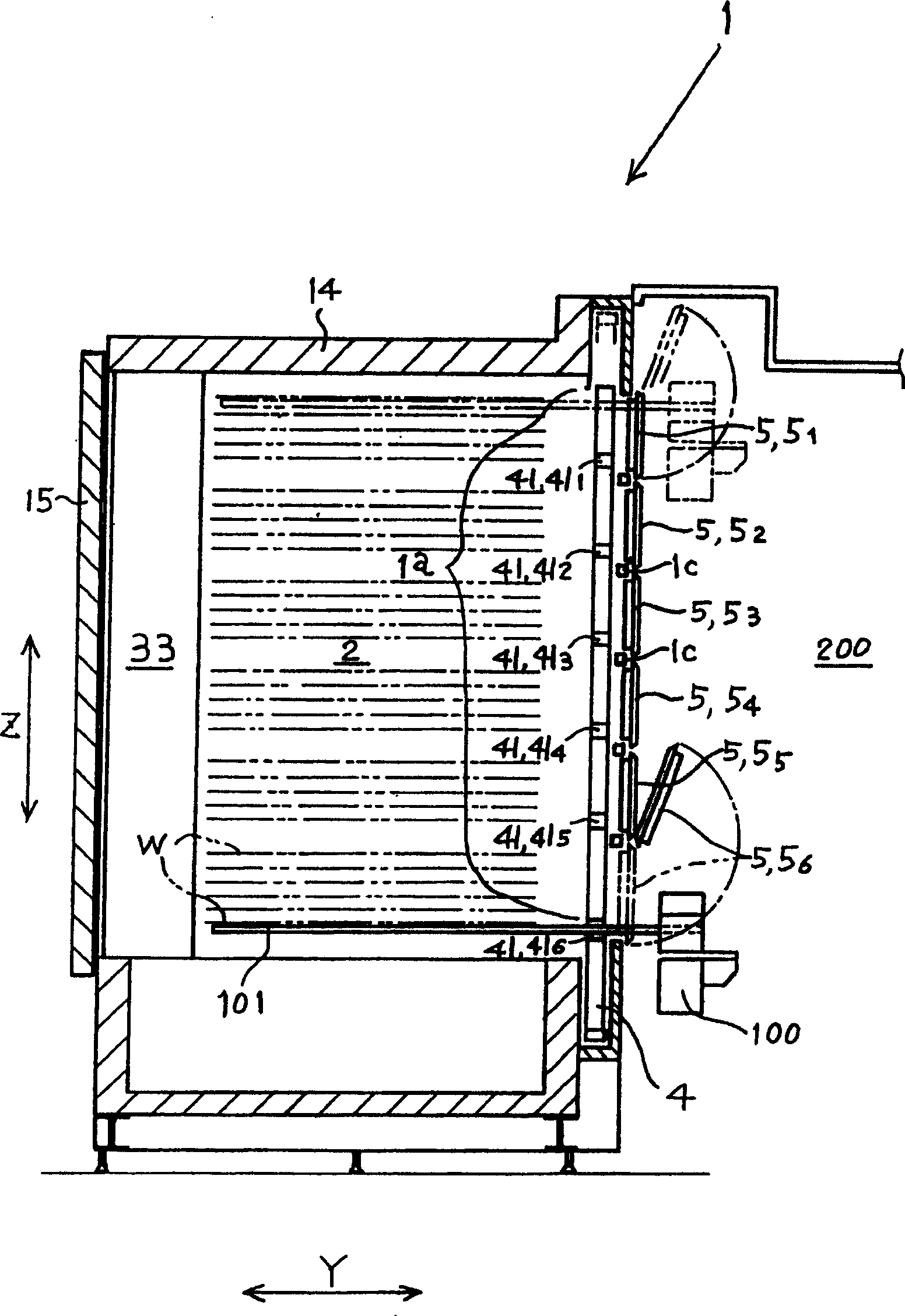 Sliding slot heat treatment device