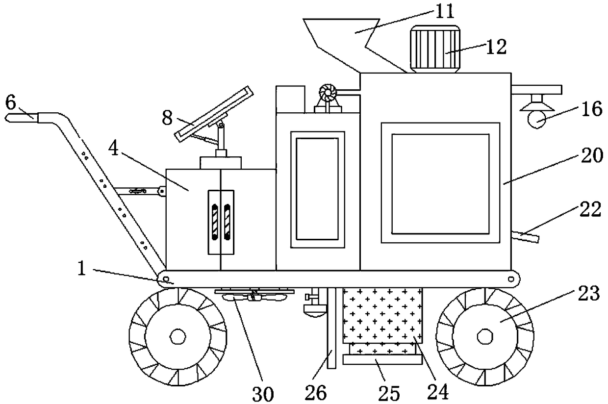 Municipal anti-blocking cement road surface repairing device