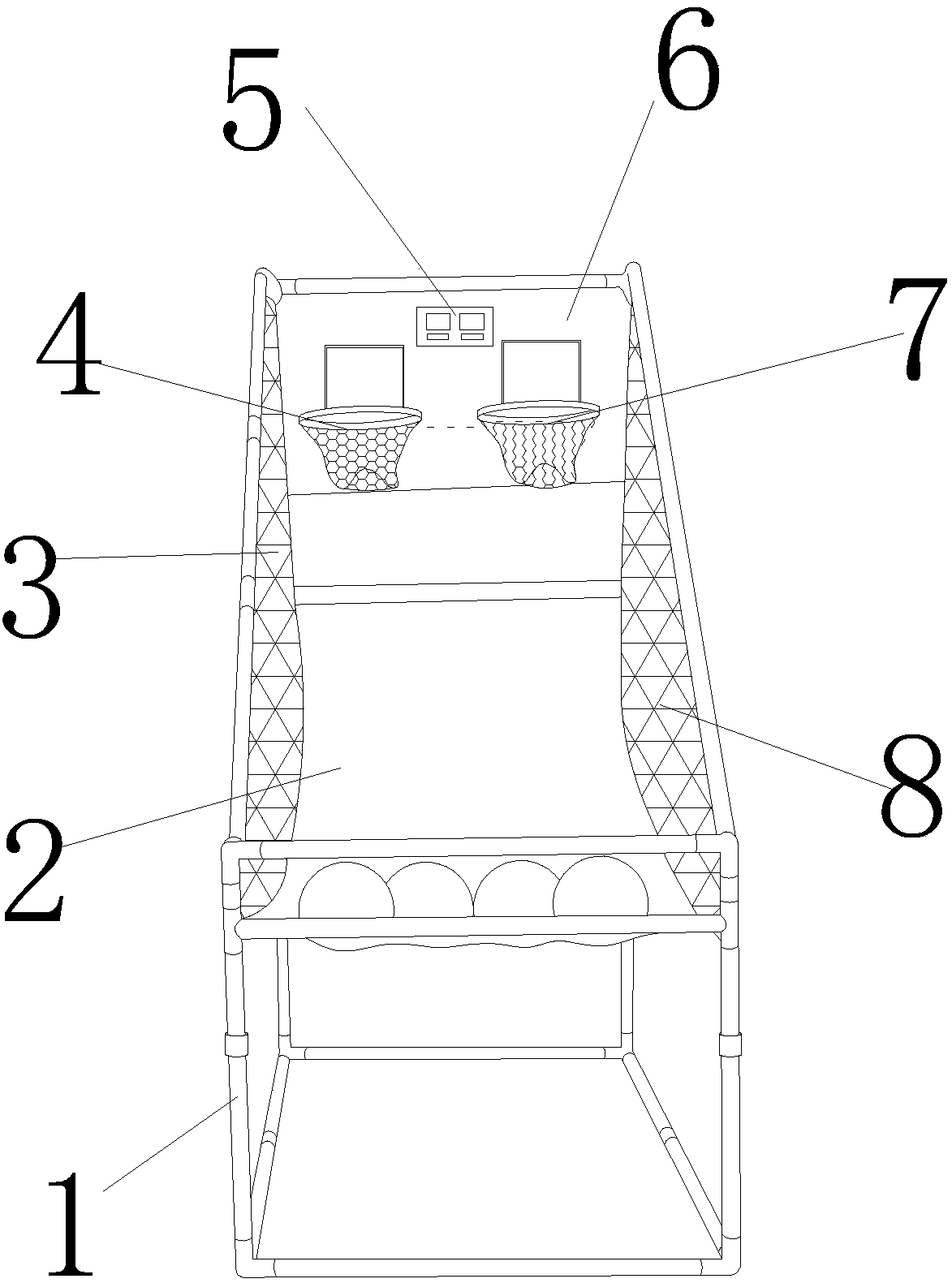 Basketball training instrument for physical education class