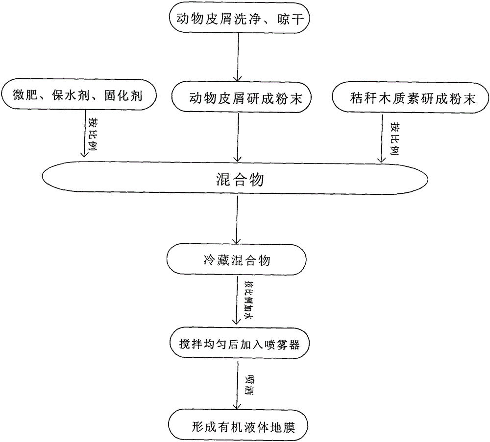 Organic liquid mulch film and production method thereof