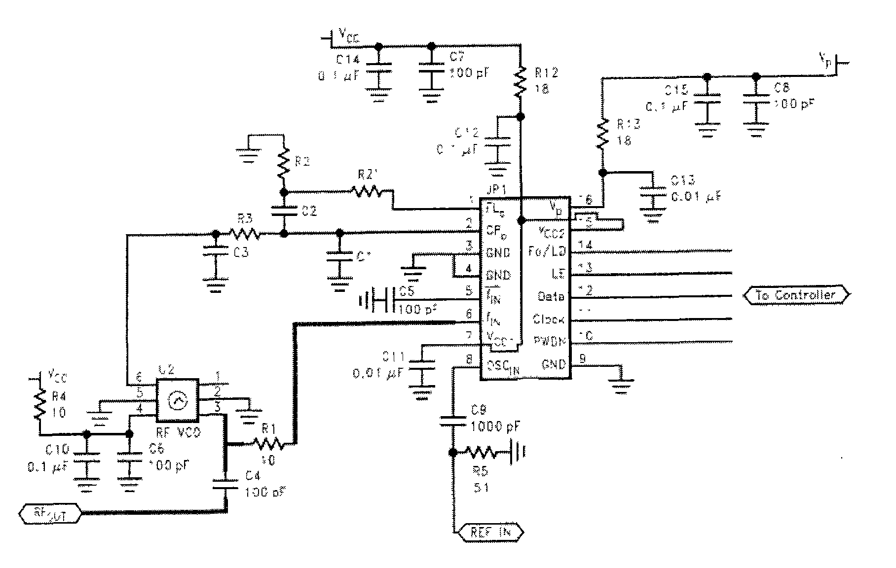 Method and device for eliminating frequency deviation through temperature compensation in WCDMA (Wideband Code Division Multiple Access) frequency selector