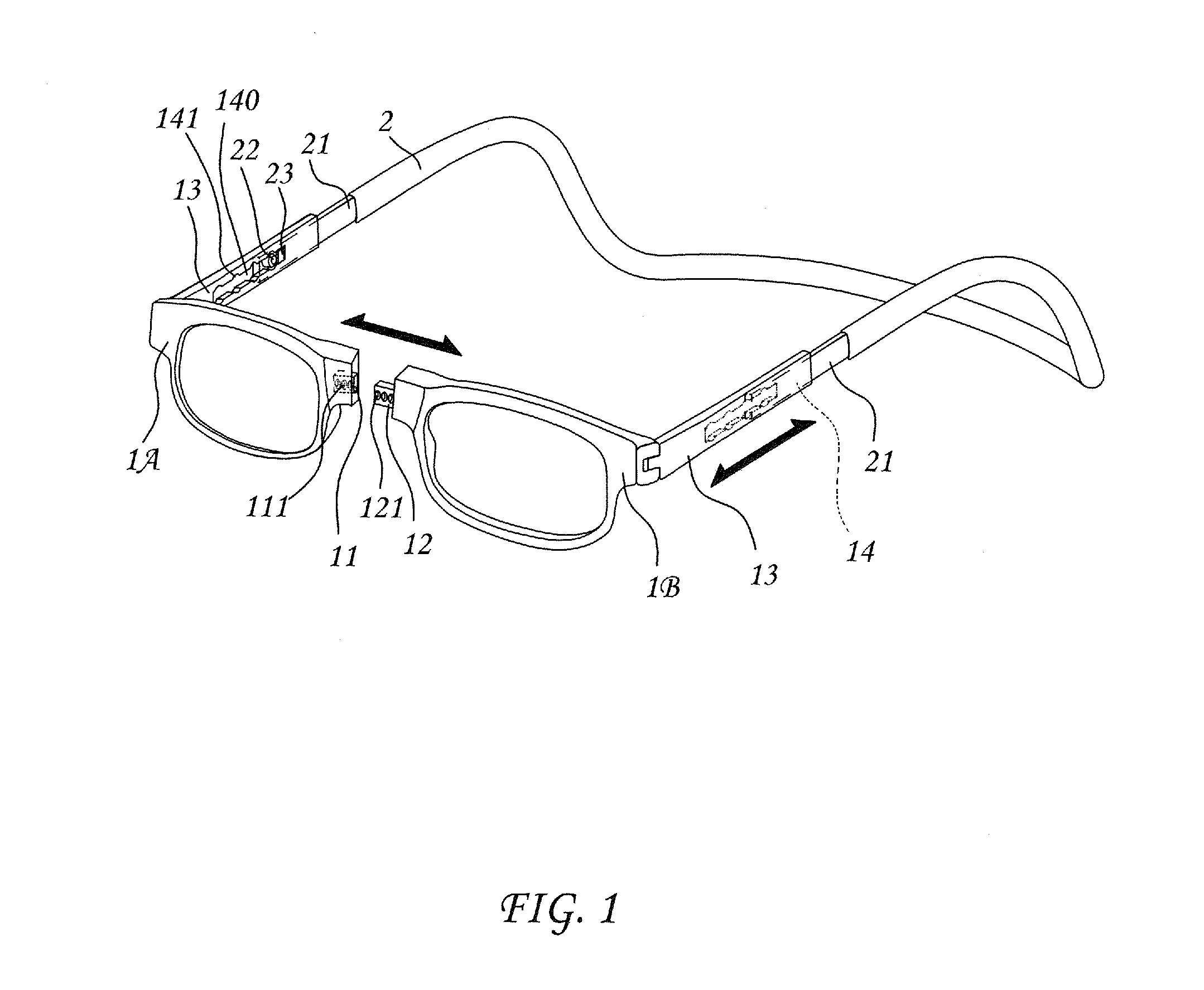 Adjustable eyeglass frame