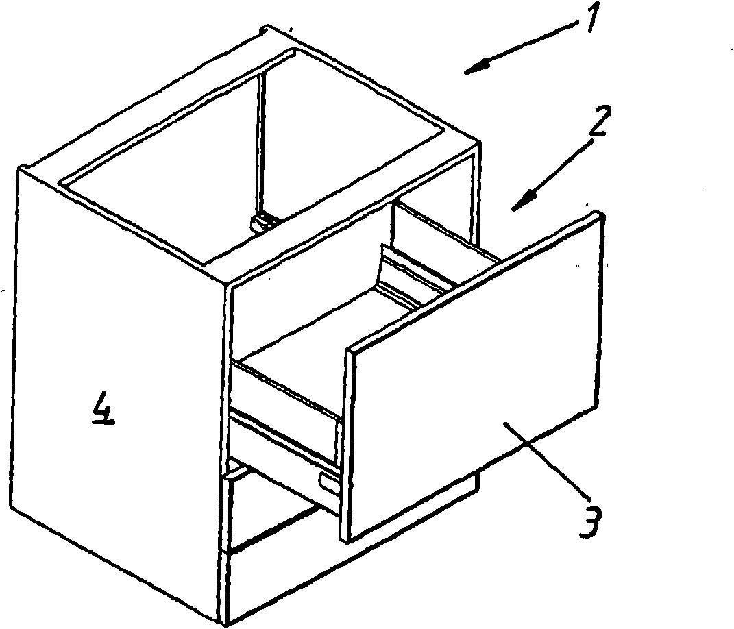 Immobilization device for locking a furniture part movably supported in or on a furniture part