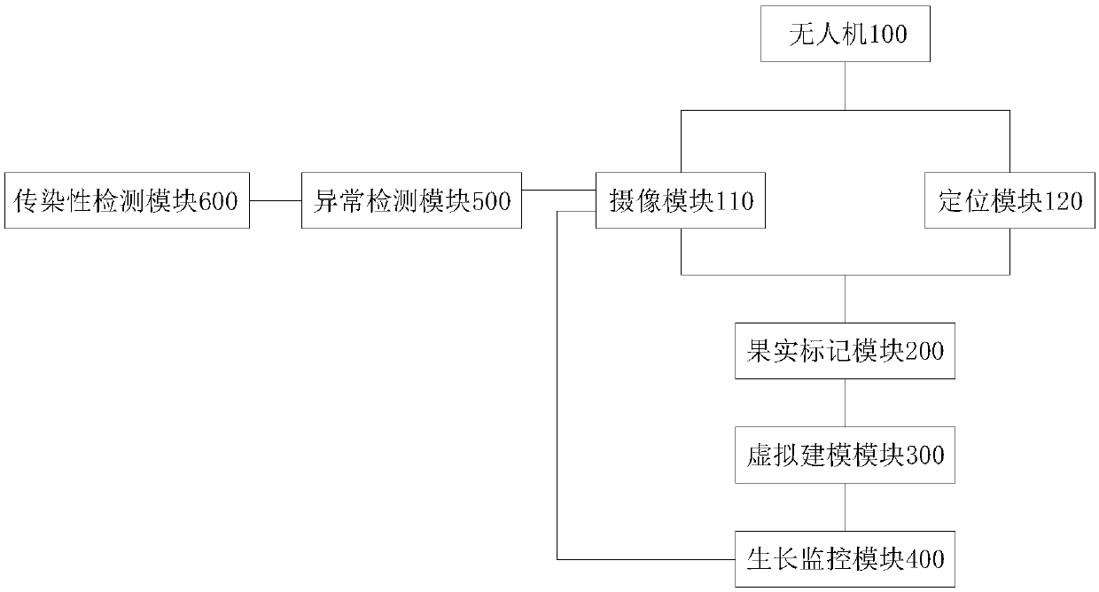 An orchard modeling analysis system and method based on unmanned aerial vehicle positioning shooting