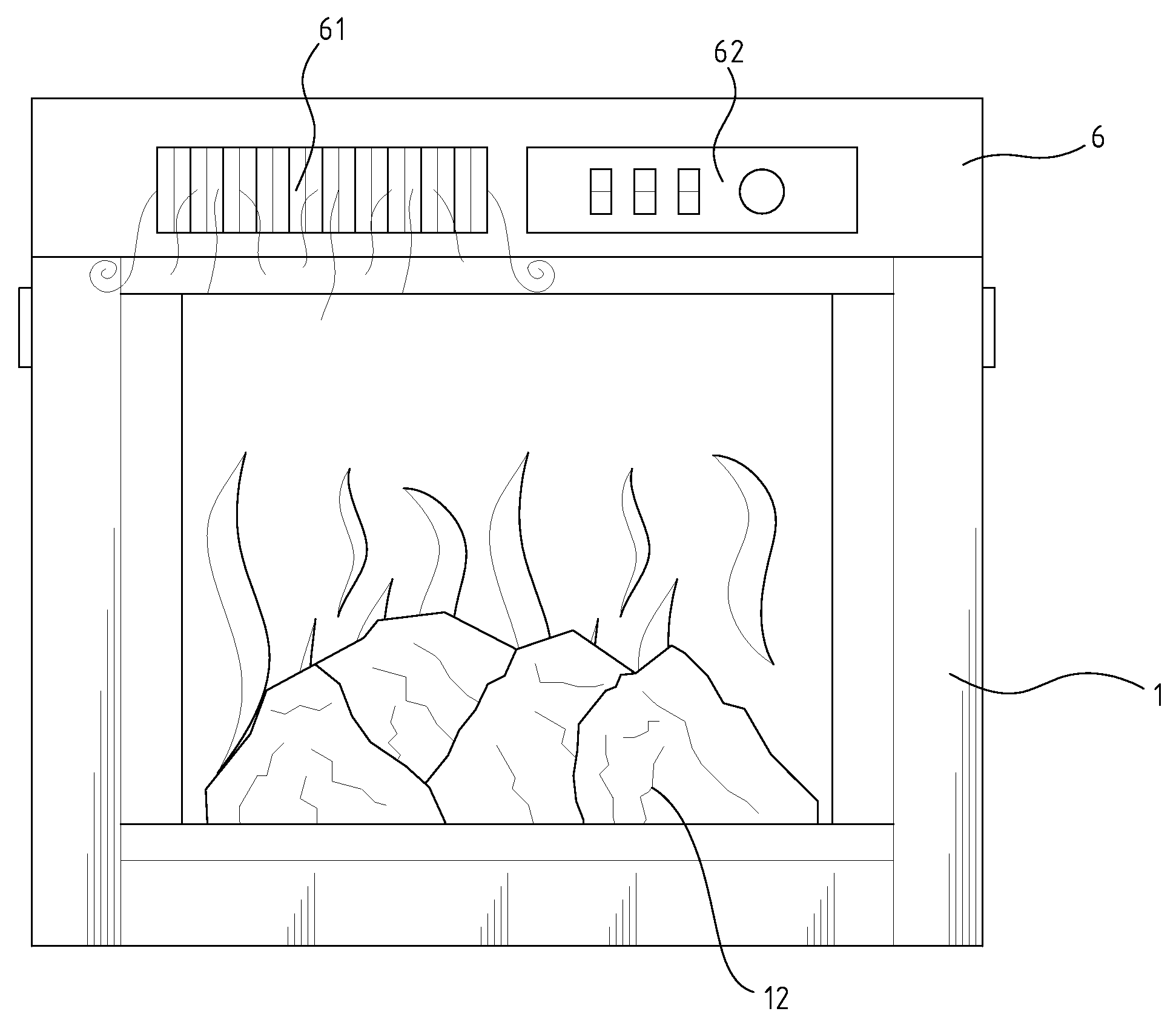 Electric Fireplace Heater Having LED Flame Simulator