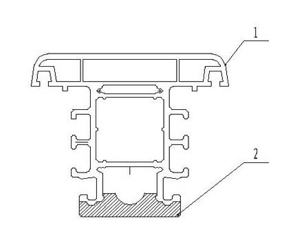 Wood-plastic co-extruded section for doors and windows