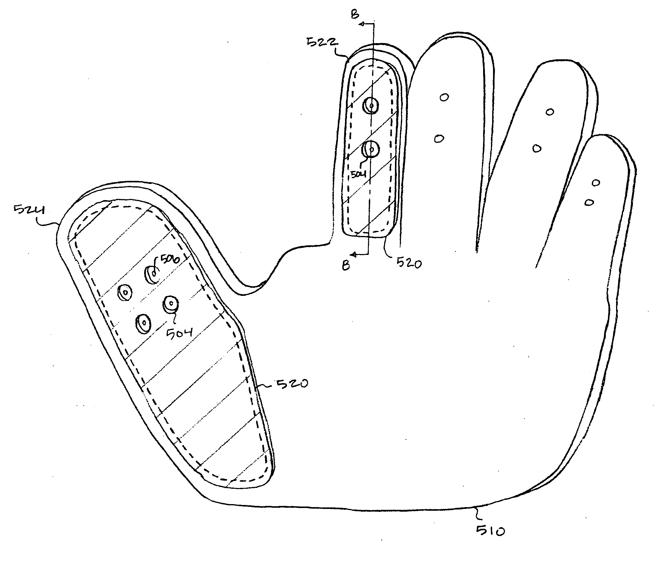 Protective glove with independent pads