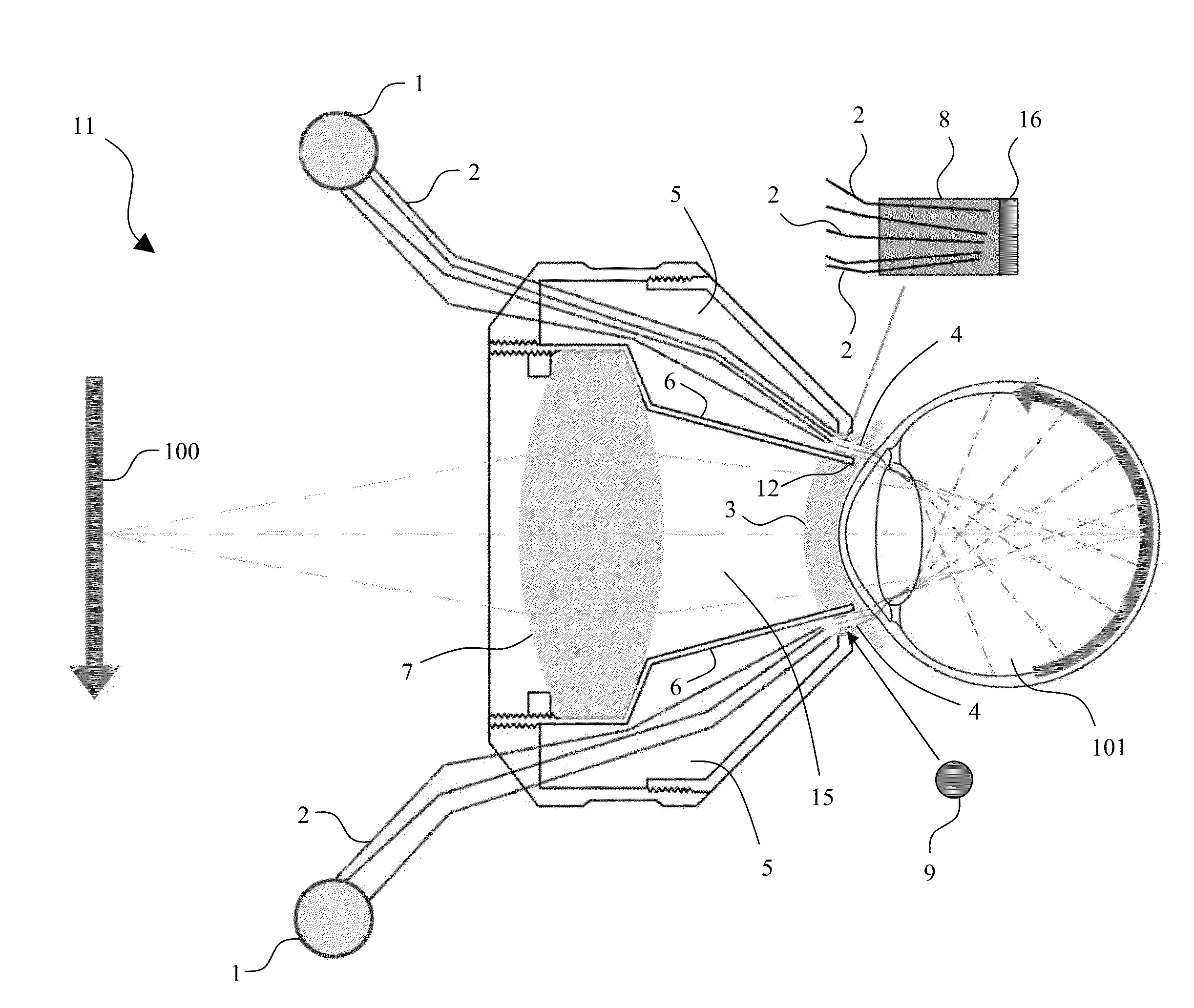 Self-illuminated handheld lens for retinal examination and photography and related method thereof