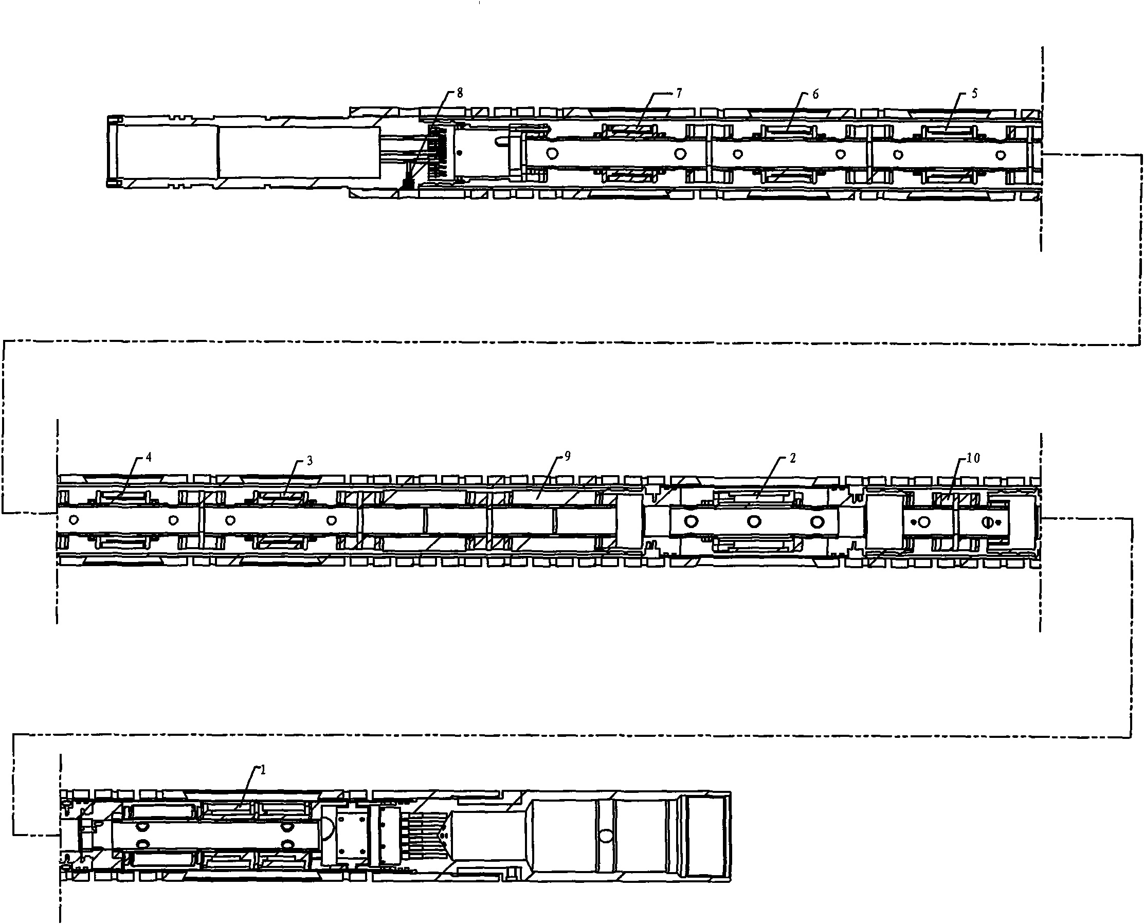 Acoustic system structure of acoustic velocity-segmented cement bond logging tool and logging method