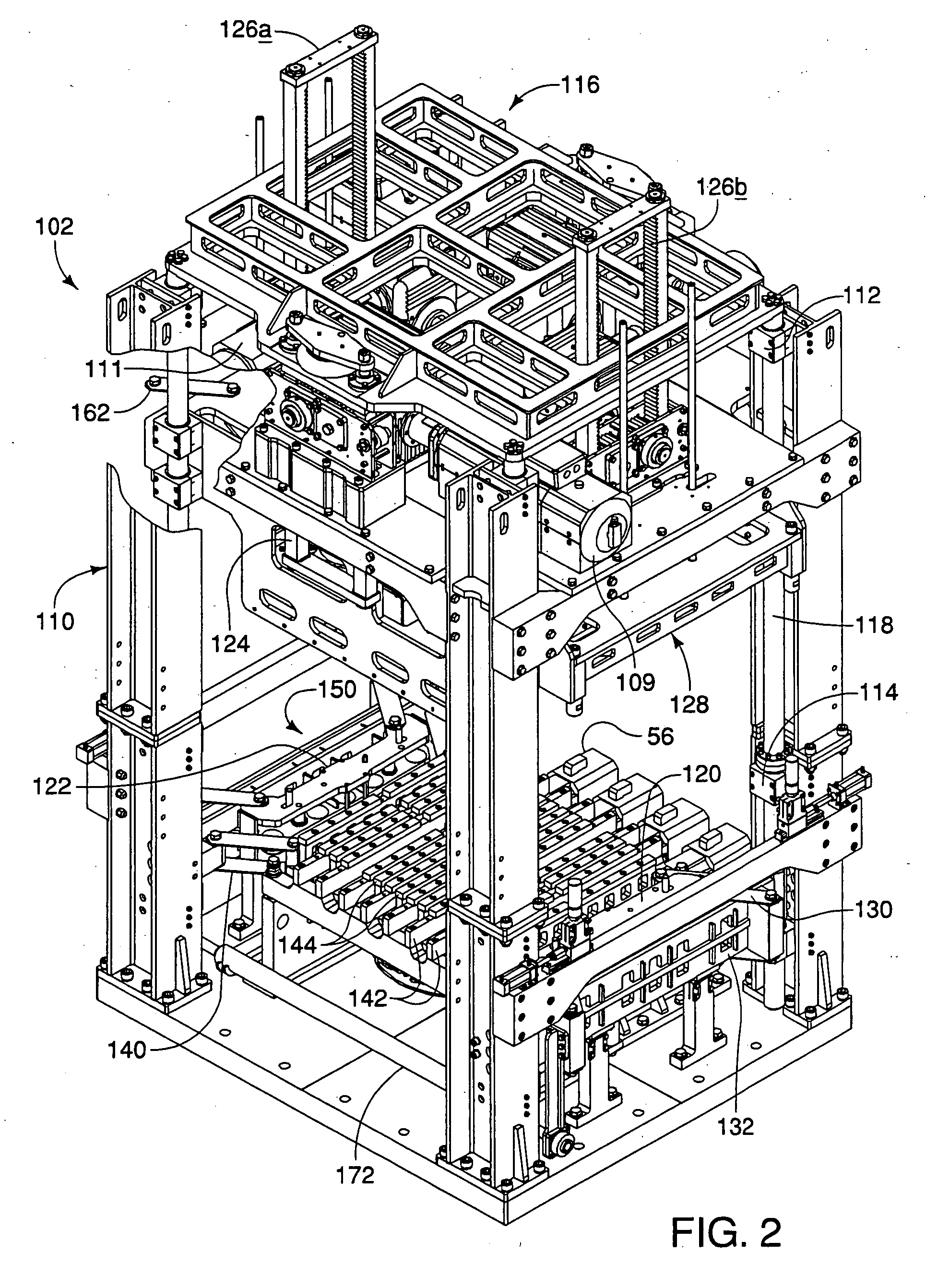 Large pallet machine for forming molded products