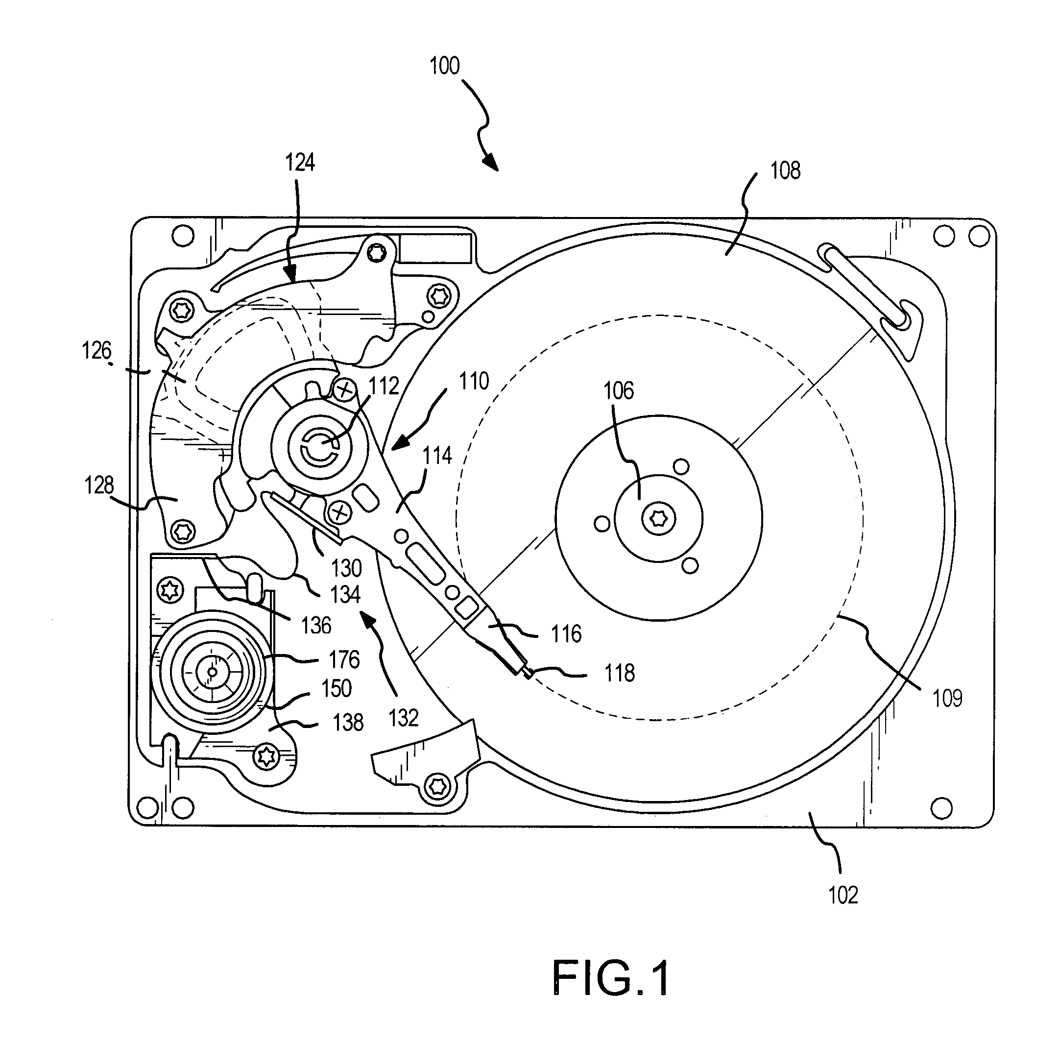 Disc drive breather filter mounted to a flex circuit bracket