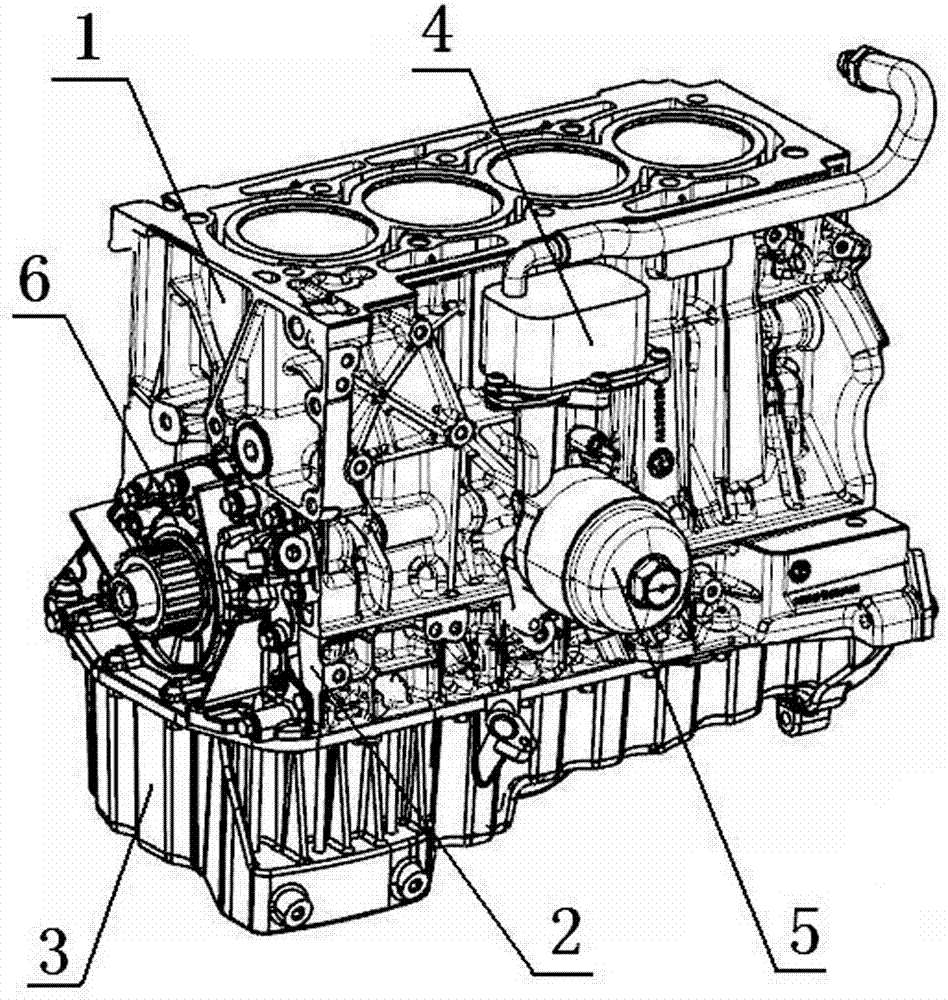 Engine lubricating cooling oil line assembly