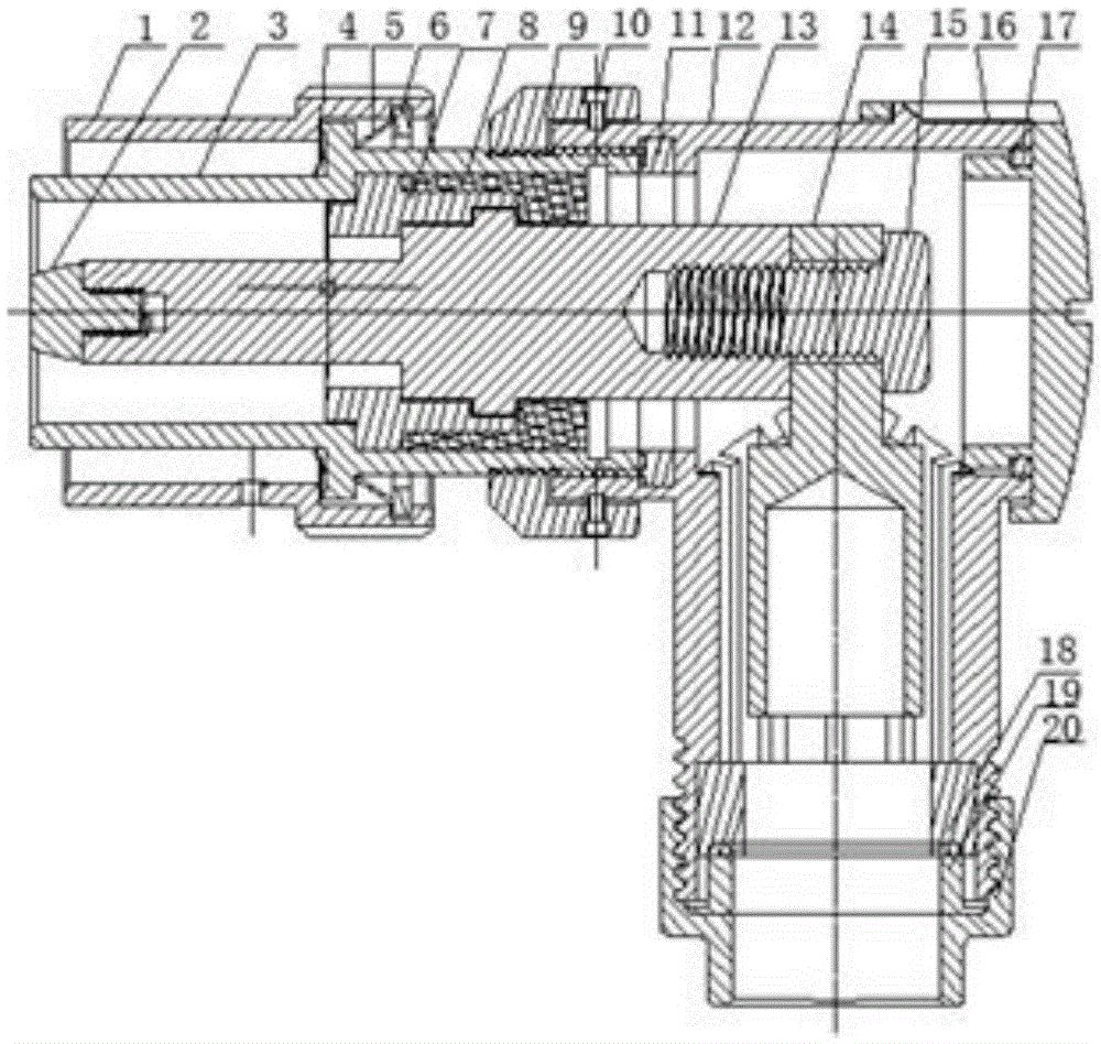 Electric vehicle high-pressure elbow connector capable of 360-DEG rotating